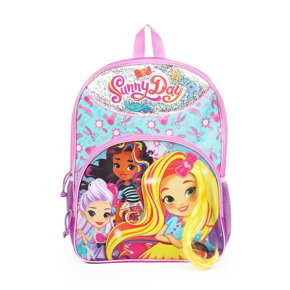 Sunny Day w/ Hair Backpack School Bag Mesh Side Po - Picture 2 of 3